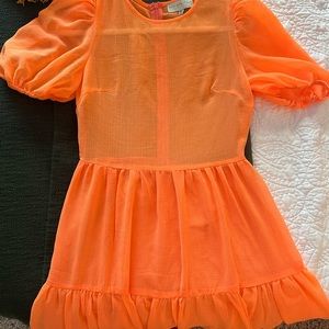 NEVER FULLY DRESSED - midi bright orange dress - US SIZE 2